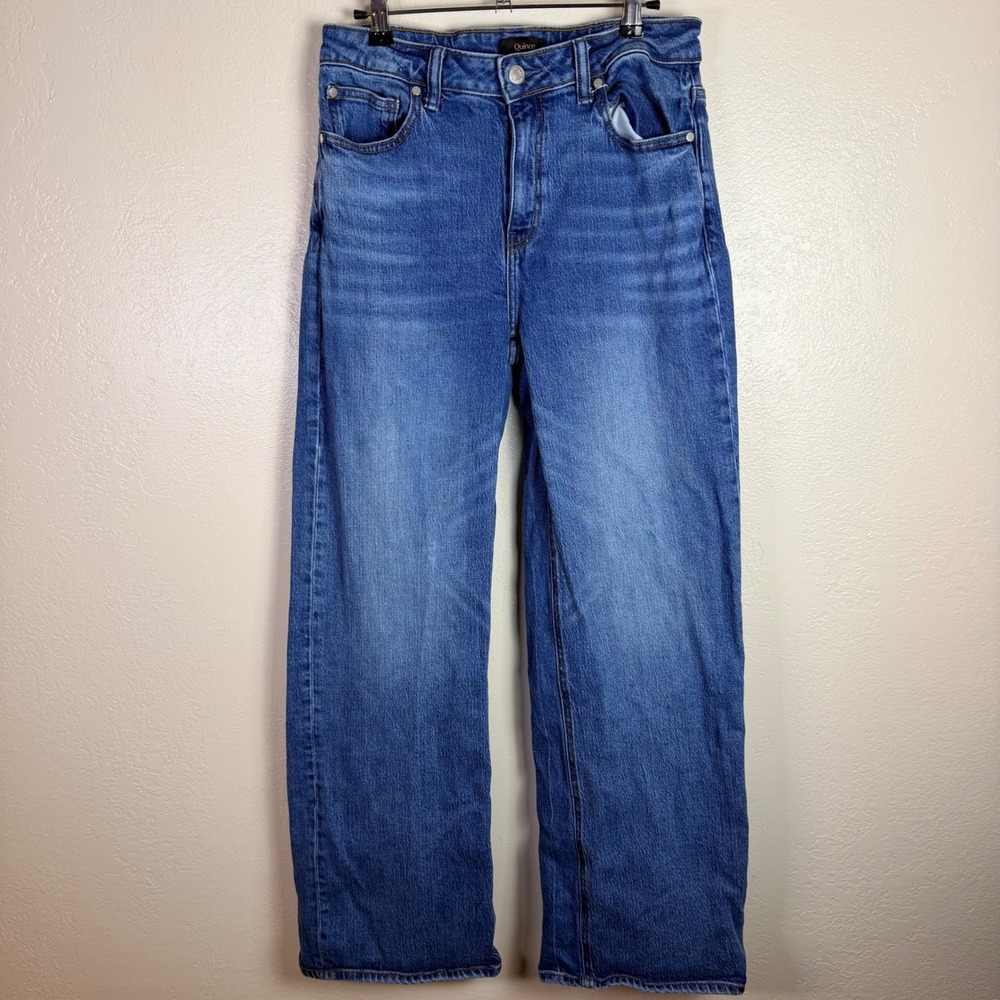 Quince Women's 29x32 Bella Stretch Relaxed Straight Jeans Atlantic Blue